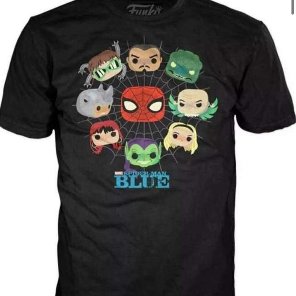 Funko Marvel Collector Corps Spider-Man Blue Exclusive T-Shirt